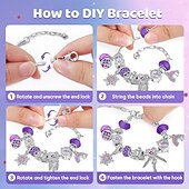 tanie Kalendarz adwentowy-Bransoletki z kalendarzem adwentowym na Boże Narodzenie 2025 dla dziewcząt, 24-dniowy zestaw do samodzielnego tworzenia biżuterii z 22 koralikami i 2 regulowanymi bransoletkami, prezent odliczający