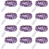 abordables Guirlandes lumineuses à piles-2m Guirlandes Lumineuses 20 LED Blanc Chaud Blanc Rouge Lumières de fil de cuivre Halloween Étanche Vacances Alimenté par piles