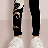 ieftine Desen animat 3D al fetei-Fete 3D Floral Pantaloni Leginși Primăvară Toamnă Drăguţ De Bază Copii 4-12 ani În aer liber Casual Zilnic Fit regulat