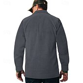 economico camicia da uomo con bottoni-Per uomo Camicia Camicia casual Camicia da Spiaggia Camicia di Velluto a Coste Camicia con Bottoni Nero Verde militare Grigio Manica Lunga Semplice Bavero Vacanza Camicia hawaiana Tasca Abbigliamento