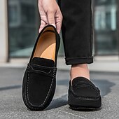billiga Slip-ons och loafers till herrar-Röda herrloafers i konstläder med slip-on-funktion, lätta, avslappnade mockasiner för arbete, resor och vardagsbruk