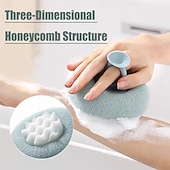 economico Gadget bagno-Confezione da 4 palline da bagno super morbide con ventosa a forma di girasole, 2 in 1, spugna da bagno esfoliante con spazzola per la pulizia, accessori in spugna per doccia e corpo a rete per donne