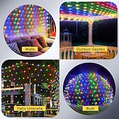 お買い得  クリスマスのあかり-1.5m 3M 6メートル ストリングライト クリスマスストリングライト 96/192/672 LED EL 温白色 クールホワイト マルチカラー LEDネットメッシュストリングライト ハロウィーン ソーラー駆動 ホリデー 24 V