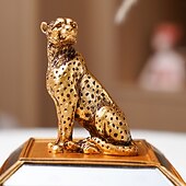 levne Sochy-1 ks 4,1*5,5 palcový zlatý zrcadlový leopardí úložný a dekorační kus na šperky vhodný pro zdobení nehtů, šperky, ozdoby a štětce na make-up