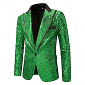 levne Pánské klasické blejzry-Pánské Blejzr Obchod Koktejlový večírek Svatebnívečírek Módní Na běžné nošení Jaro Podzim Polyester Bez vzoru Kapsy Knoflíky Pohodlné Jednořadé Blejzr Stříbrná Černá Rubínově červená Královská modř