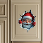 baratos Adesivos para automóveis-2 peças de adesivo de parede Papai Noel quebrando, pode ser fixado nas paredes da porta do carro, janela, laptop, scooter, caminhão - adequado para decoração de feriados em casa e sala de estar