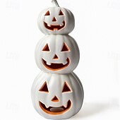 economico Halloween-lanterna di zucca di Halloween in bianco e nero, interruttore automatico, giardino a led, paradiso, ornamento atmosferico creativo e luminoso
