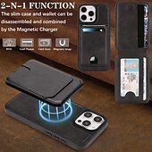 tanie Etui do iPhone&#039;ów-telefon Kılıf Na iPhone 17 Pro Max 17 Air 16 15 14 Pro Max Plus 16e 13 Pro Max Osłona tylna Magnetyczne Stopka Gniazdo karty Retro TPU Skóra PU