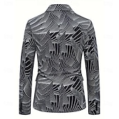 رخيصةأون بليزر مطبوع للرجال-رجالي معطف سترة عمل كاجوال  يومي بريطاني كل الفصول 100 ٪ بوليستر الرسم طباعة ثلاثية الأبعاد Buttons مريح صدر فردي سترة رياضية أسود أبيض أزرق