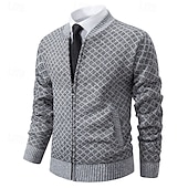 preiswerte Herren Strickjacke-Herren Pullover Kleid Pullover Strickjacke Reißverschluss-Pullover Strickpullover Gerippt Stricken Normale Oberteile Gestrickt Gerippt Einfach Rundhalsausschnitt Mode Schals Geschäft Lässig Bekleidung