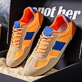 preiswerte Sneaker für Herren-Grüne Colorblock-Retro-Sneaker für Herren – bequeme Freizeit-Laufschuhe für Sportbekleidung, City-Outfits und Wochenendausflüge
