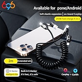 baratos Cabos de telemóvel-Cabo de carregamento super rápido com tela de 240 W, cabo de dados com mola para iPhone, Huawei, Xiaomi, Samsung, cabo de carregamento 4 em 1 tipo C para tipo C