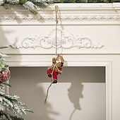 abordables Ornements-Décoration de Noël en forme de Père Noël grimpant, poupée de Père Noël en résine à suspendre, figurine de Père Noël grimpant à la corde pour décoration d&#039;arbre de Noël, de mur et de fenêtre