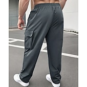 economico Pantaloni cargo-Per uomo Pantaloni Cargo Pantaloni Coulisse Elastico in vita Multi-tasche Semplice Indossabile All&#039;aperto Quotidiano Campeggio &amp; Escursionismo Moda Classico Nero Verde militare