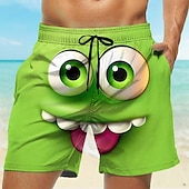 Męskie Kreskówka 3D Uśmiechnięta twarz Duże oczy Bokserki kąpielowe Szorty kąpielowe Spodenki surfingowe Średni Talia Zabawny Na zewnątrz Urlop Na co dzień Boczne kieszenie Podszewka z siatki tanie Retro Vintage & Etyka-Męskie Kreskówka 3D Uśmiechnięta twarz Duże oczy Bokserki kąpielowe Szorty kąpielowe Spodenki surfingowe Średni Talia Zabawny Na zewnątrz Urlop Na co dzień Boczne kieszenie Podszewka z siatki