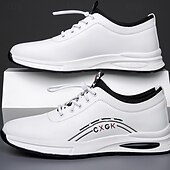 cheap Men's Sneakers-Men's White Athletic Sneakers with Arch Support – Lightweight Casual Walking Shoes for Daily Wear, Travel and Street Style