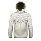 economico Piumini e parka da uomo-Per uomo Cappotto Invernale Giacca imbottita Giacca Imbottita Tasca Poliestere Vacanza Abbigliamento quotidiano Data Regolare Moda Casual Confortevole Calore Termico Inverno Blocco di colori Grigio