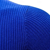 cheap Men's Pullover Sweater-Men's Turtleneck Sweater Pullover Sweater Jumper Cropped Sweater Ribbed Knit Regular Tops Knit Plain Turtleneck Modern Contemporary Casual Casual Work Clothing Apparel Fall Winter Wine Black S M L