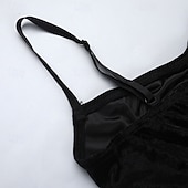 abordables Vestidos-Gótico Maxi Vestidos Sin Mangas Bruja Vampiros Acordonado Terciopelo correa de espagueti Cruz Disfraz Mujer Fantasía Víspera de Todos los Santos Carnaval Rendimiento Fiesta Adultos Vestido