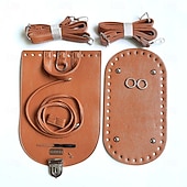 economico arte fai da te-Kit fai da te per zaino in pelle intrecciata da 7 pezzi - set con fondo e patta per borsa in similpelle lavorata a maglia, con uncinetto e accessori - per adulti &amp;adolescenti - perfetti per i