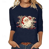 billiga Huvtröja &amp; Sweatshirt-Dam Tröja med pullover Loungetopp Jultröjor Långärmad Överdelar Fritids- Höst Grafisk Bomull Semester Sportkläder Sportkläder Vit Vinröd Purpur