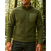 billige Fleece og 3 i 1 jakker-Herre Turjakke Fleece-jakke Vinter utendørs Hold Varm Topper Svart Grønn kaffe Grå