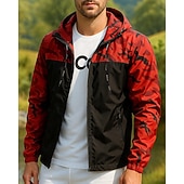 preiswerte Wasserdichte Jacken-Herren Windjacke Softshelljacke Wanderjacke Außen Wasserdicht Winddicht Wanderoutfits Wanderbekleidung Frühling Herbst Oberteil Camping / Wandern / Höhlenforschung Laufen Tarnung Armeegrün Rot Blau