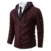 preiswerte Herren Strickjacke-Herren Pullover Kleid Pullover Strickjacke Reißverschluss-Pullover Strickpullover Gerippt Stricken Normale Oberteile Gestrickt Gerippt Einfach Mit Kapuze Mode Schals Lässig Alltagskleidung Bekleidung