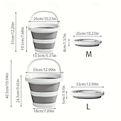 tanie Przechowywanie i organizacja-Składane, przenośne plastikowe wiadro – oszczędzające miejsce, o dużej pojemności, do użytku na zewnątrz, w samochodzie, na rybach, do prania, mycia, moczenia stóp, wielofunkcyjne, do przechowywania i
