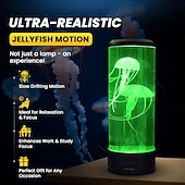 voordelige Oceaan Golf &amp; Water Rimpeling-Licht Meerderfiisos Lava Lamp Medusa Lamp met 16 Kleurveranderende Lichten Medusa Tank Tafel Lamp Medusa Aquarium Nachtlamp Thuis Kantoor Kamer Bureau Decor Lamp Stemming Licht voor Ontspanning