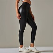 ieftine Jambiere simple-Pentru femei Pantaloni Jambiere Șic Stradă Casual Lungime totală Talie Inaltă Simplu Talie elastică Comfortabil Stradă Concediu Purtare Zilnică Negru Toamnă Fit regulat
