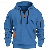 economico Felpa Tattica-Per uomo Felpa con cappuccio Felpa con cappuccio e zip corta Felpa con cappuccio tattica Tattico Nero Bianco Rosso Blu Cachi Con Cappuccio Semplice Cerniera Testurizzato Sport &amp; Outdoor Casuale