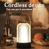 cheap Lamps &amp; Lamp Shades-Vintage Table LampPortable Cordless Lamp Touch Control Stepless Dimmer Rechargeable LED Birdcage Lamp Dimmable Flame Light for Home Bedroom Outdoor Nursery Camping Gift
