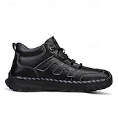 cheap Ankle Boots-Men&#039;s Coffee Brown Leather Sneakers with Contrast Stitching and Cushioned Sole – Comfortable Casual Shoes for Outdoor Adventures and City Fashion