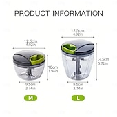 economico Utensili frutta e verdura-robot da cucina manuale, tritatutto per verdure con lame in acciaio inox, tritatutto portatile a mano con filo, taglia-aglio, taglia-cipolla per verdure, zenzero, frutta, noci, erbe aromatiche