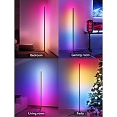 baratos Candeeiros &amp; Vidros de Abajur-Luminária de canto de chão, pacote com 1, luminária de canto LED RGB com controle remoto, luz ambiente que muda de cor com 16 milhões de cores DIY para quarto, sala de estar e sala de jogos