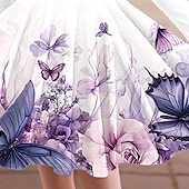 halpa 3D-perhosmekko-Tyttöjen 3D Perhonen Kukka Mekko Pitkähihainen Kesä Kevät Loma Päivittäin Pyhäpäivä Prinsessa Kaunis Makea Lapset 4-12 vuotta Rento mekko A linjainen mekko Polvipituinen Normaali