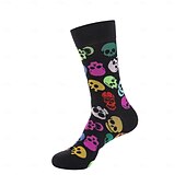 abordables calcetines caseros-Calcetines largos de algodón de Halloween, calcetines con estampado de dibujos animados por encima de la pantorrilla para hombres y mujeres, medias deportivas hasta la rodilla resistentes a los olores
