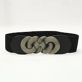 levne pás-Dámské Pás Slitina Černá Rubínově červená Velbloudí Široký pásek Venkovní Denní Čistá barva