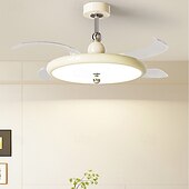 abordables Ventilateurs de plafond lumineux-Ventilateur de plafond avec lumières 106 cm LED à intensité variable 3 couleurs 6 vitesses minuterie pales réversibles avec télécommande, ventilateur de plafond domestique lustre, ventilateur de