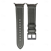 olcso Samsung óraszíjak-Óraszíj mert Samsung Galaxy 8. óra 40/44 mm 8. óra klasszikus 46 mm Műbőr Csere Szíj Állítható Rozsdamentes acél csat Bőr Link Karszalag