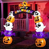levne Halloween venku-1 ks 2,5 m/8 stop halloweenská dýně, duch, svítící nafukovací vzduchový model, oblouky, dveře do dvora, vstupní dveře, verandy, trávník, párty, halloweenská atmosféra, dekorativní světla, zástrčka