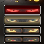 abordables 123496-Lumières yeux du diable pour voitures, lumières yeux du diable à LED pour pare-brise de camion, panneau de pixels à LED d&#039;animation de camion œil du diable à télécommande pour pare-brise de voiture