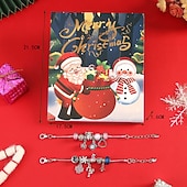 cheap Advent Calendar-Christmas Advent Calendar Bracelets 2025 for Girls, 24 Days DIY Jewelry Making Kit with 22 Charm Beads and 2 Adjustable Bracelets, Xmas Countdown Gift for Kids Teens Women