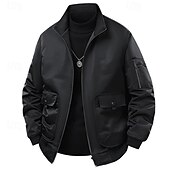 abordables Vestes Décontractées-Homme Veste Décontractée Rembourré Extérieur Vacances Chaud Fermeture éclair Avec Poches Automne Hiver Uni Mode Streetwear Col montant Régulier Noir Vert Veste