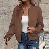 economico Felpe e Sweatshirt Texturizzati-Per donna Cappotto Giacca Casual Confortevole Traspirante Cerniera Tasca Moda Moderno Casual Semplice Uscire Weekend Cerniera Regolare Collo alla coreana Vestibilità regolare Manica Lunga Capispalla