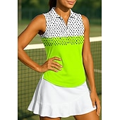  Γυναικεία Γεωμετρικό Πουά Μπλούζες Αθλητικό πουκάμισο Φανέλα POLO Πουκάμισο τένις Αμάνικο Φερμουάρ Λουλουδάτο UPF50+ Ανθεκτικό στην υπεριώδη ακτινοβολία Υψηλή Ελαστικότητα Ύγρανση Αναπνέει