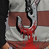 billiga Pojkes Halloween kostymer-Halloween Pojkar 3D Tecknat Rand T-shirt Långärmad Vår Höst Mode Grundläggande Barn 4-12 år Rund hals Utomhus Ledigt Dagligen Normal