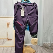 Недорогие женские брюки-карго-Жен. Брюки карго Флисовые штаны Брюки На каждый день Плюс бархат Полная длина Средняя талия Полотняное плетение Молния Карман Сохраняет тепло С защитой от ветра Удобный