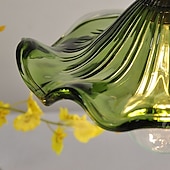 cheap Ceiling Lights-Simple Lotus Leaf Ceiling Light for Restaurant Entryway Aisle Vintage Brass Glass Led Hanging Lamps